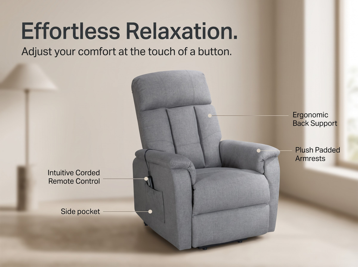Recliner Chair Electric Lift Armchair with Wired Controller