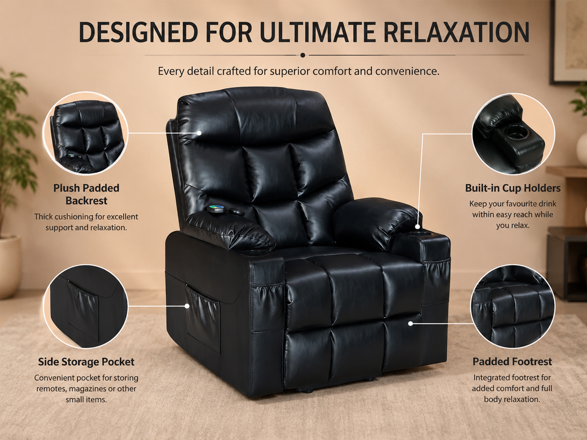 Recliner Chair Lift Chair with Massage Heat Electric Power Recliner