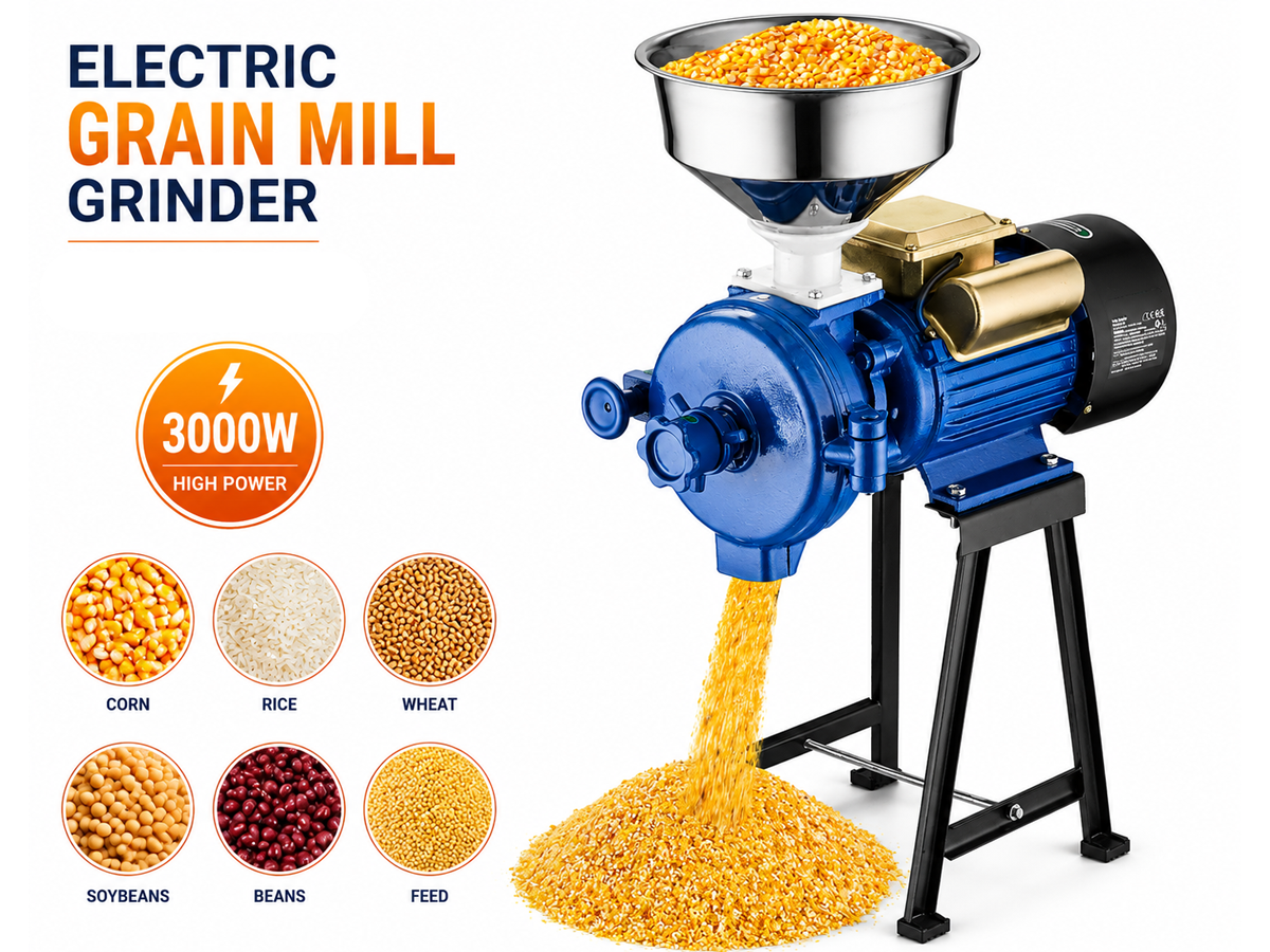 Electric Grain Mill Grinder 3000W Commercial Grain Milling Machine