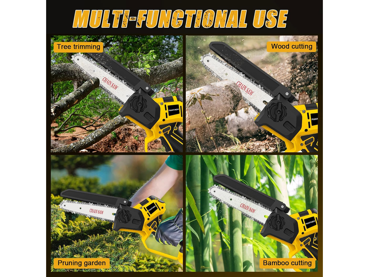 Electric Cordless Pruning Saw 8 Inch Brushless 21V Cutting Tool with 2 Batteries & Carry Case