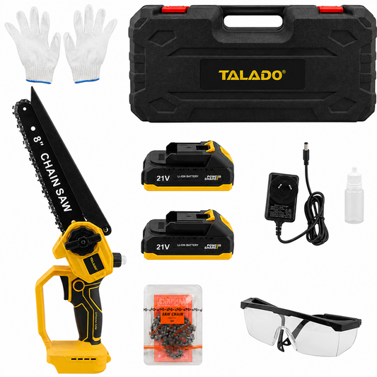 Electric Cordless Pruning Saw 8 Inch Brushless 21V Cutting Tool with 2 Batteries & Carry Case