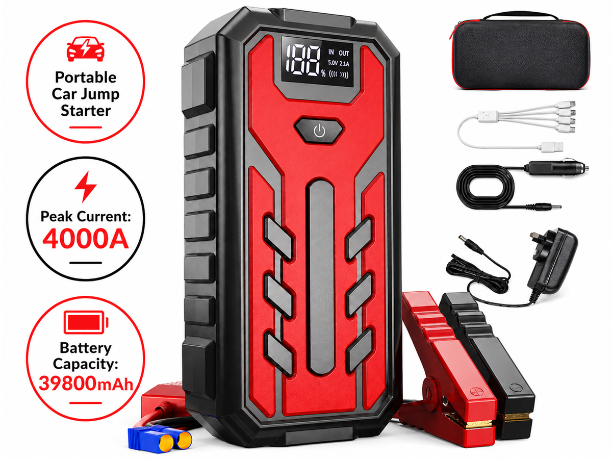 Portable Car Jump Starter 4000A Battery Booster 39800mAh Emergency Power Bank