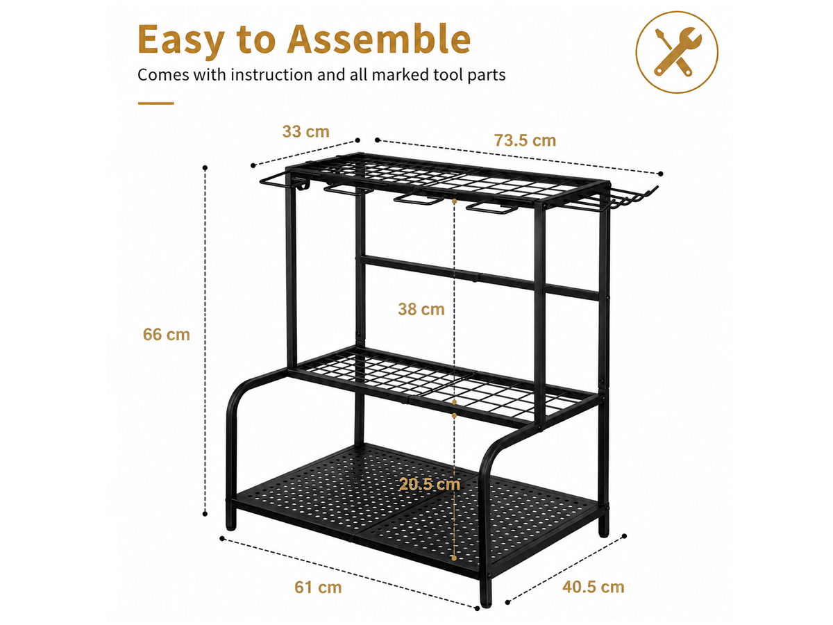 Garden Tool Organizer Rack Heavy Duty Garden Tool Organizer Rack with Hooks