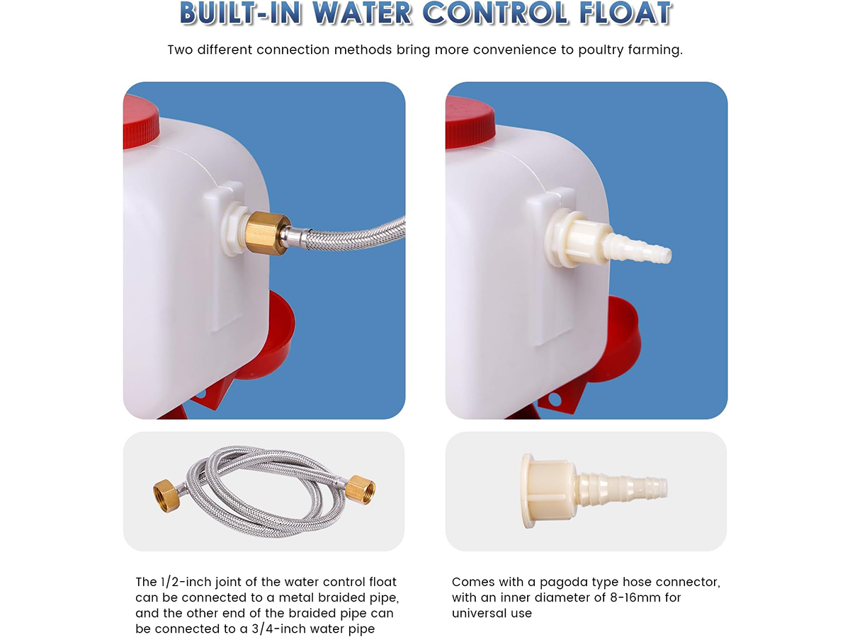 Automatic Chicken Water Feeder 11L Gallon Poultry Watering System