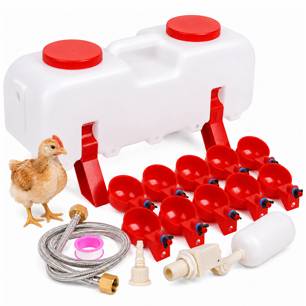 Automatic Chicken Water Feeder 11L Gallon Poultry Watering System
