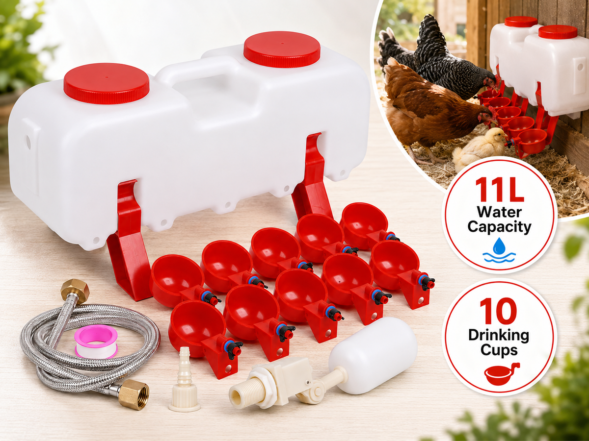 Automatic Chicken Water Feeder 11L Gallon Poultry Watering System