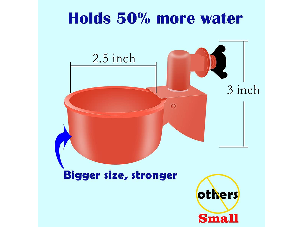 Chicken Waterer Set Automatic Poultry Watering System with 8 Cups and Float Valve