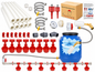 Chicken Waterer Set Automatic Poultry Watering System with 8 Cups and Float Valve