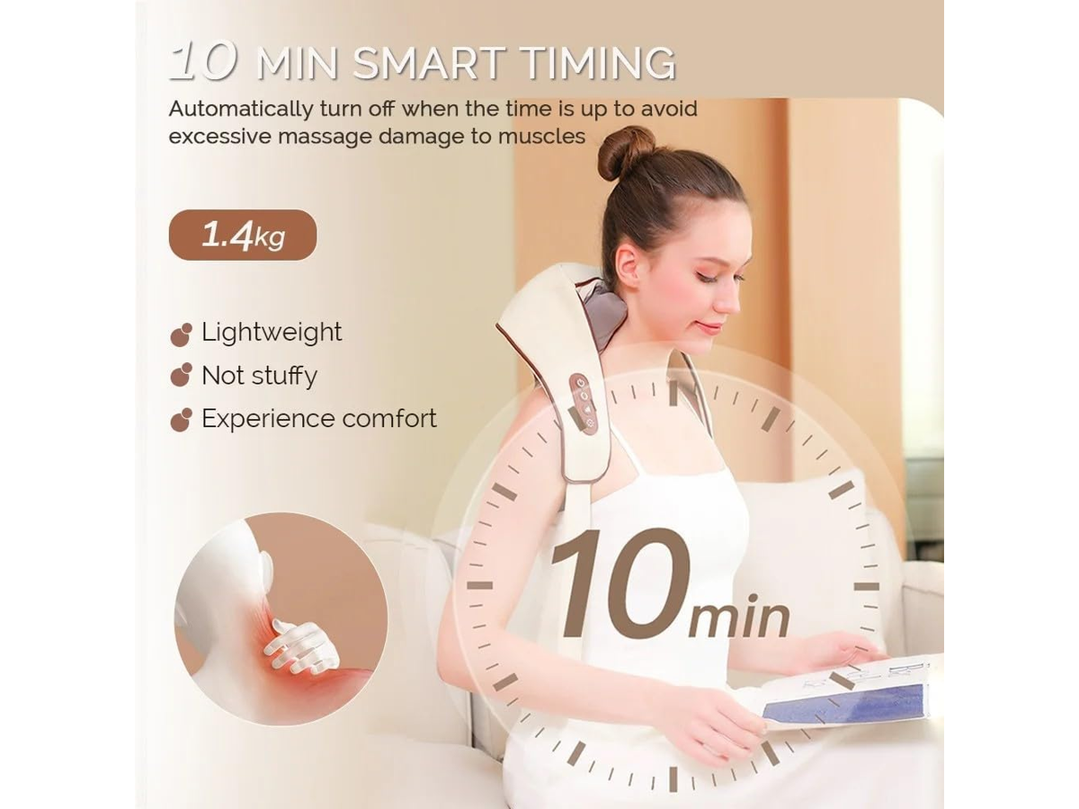 Neck Massager With Heat Cordless 6D Shiatsu Neck Massager With Heat for Shoulder Back Relief