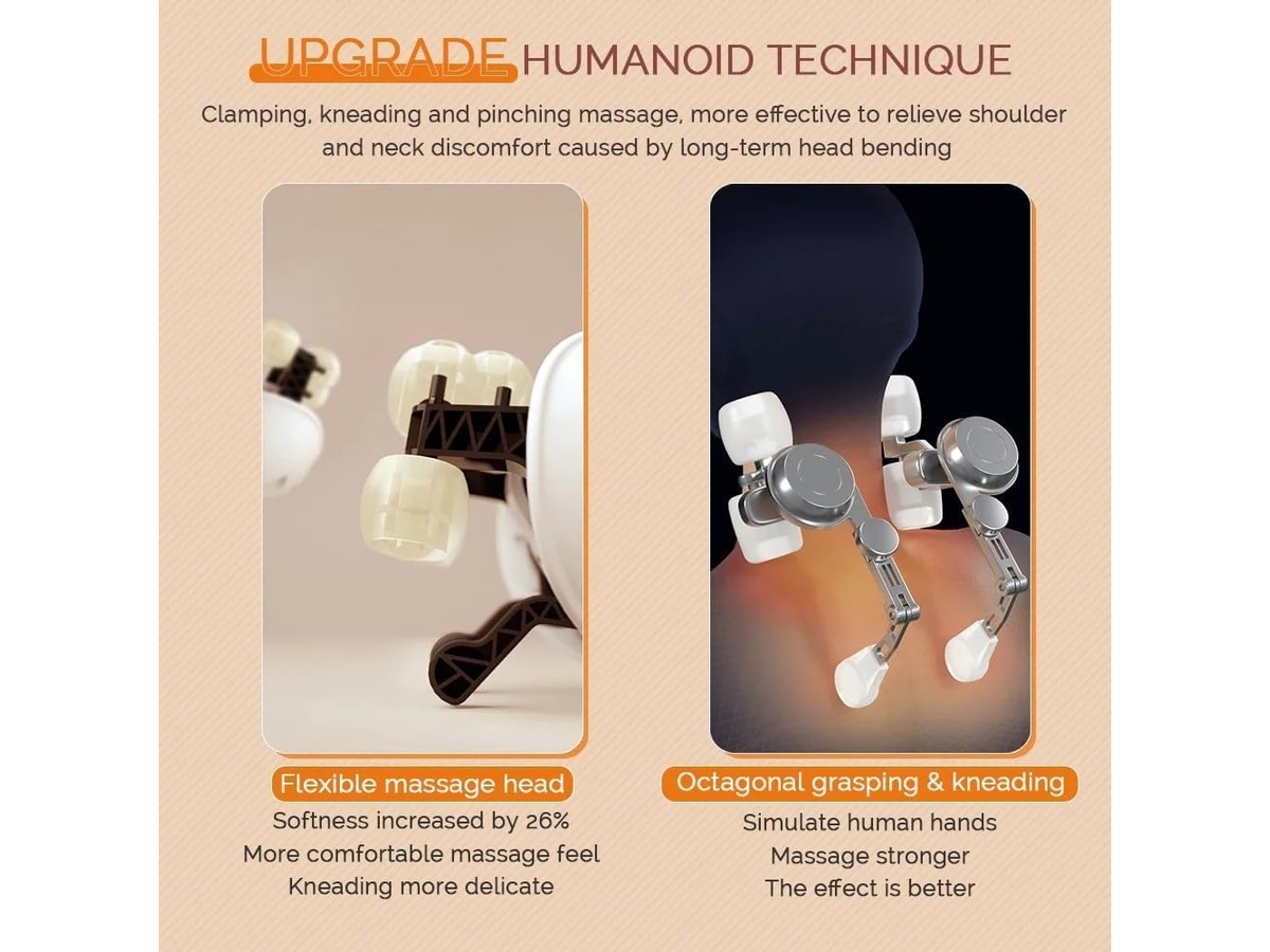 Neck Massager With Heat Cordless 6D Shiatsu Neck Massager With Heat for Shoulder Back Relief