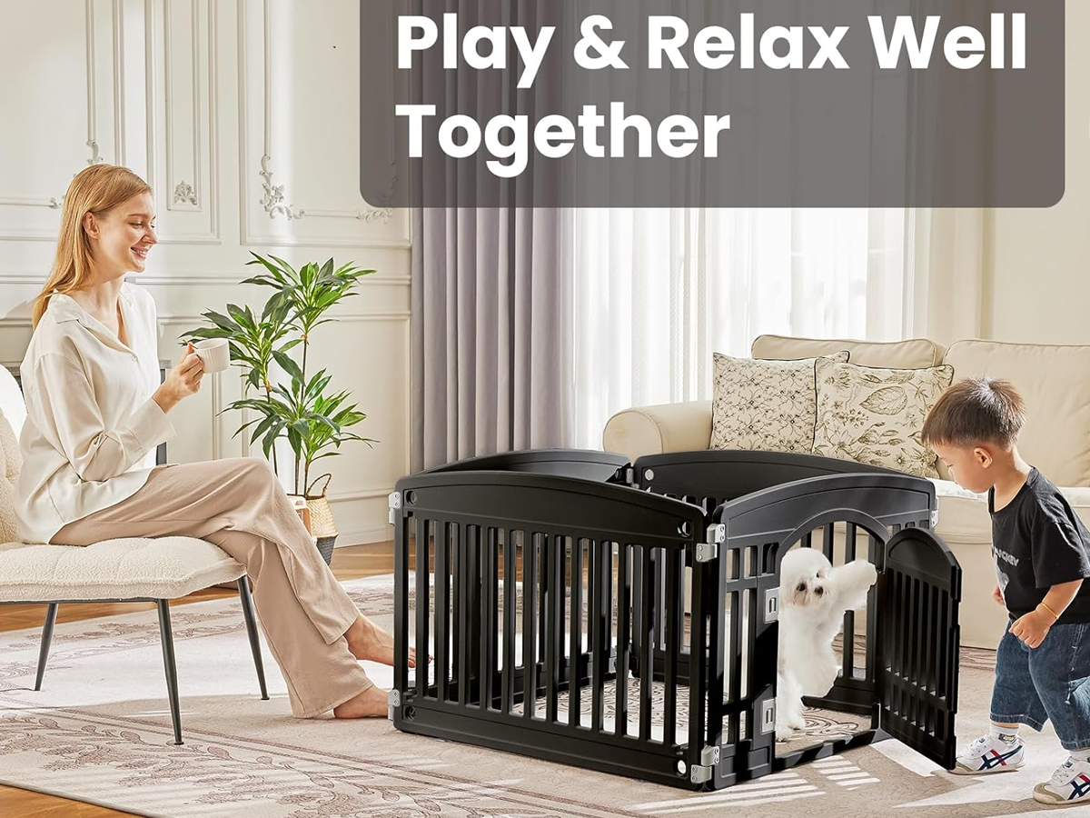 Dog Playpen 4 Panel Portable Dog Playpen Indoor Outdoor Pet Enclosure