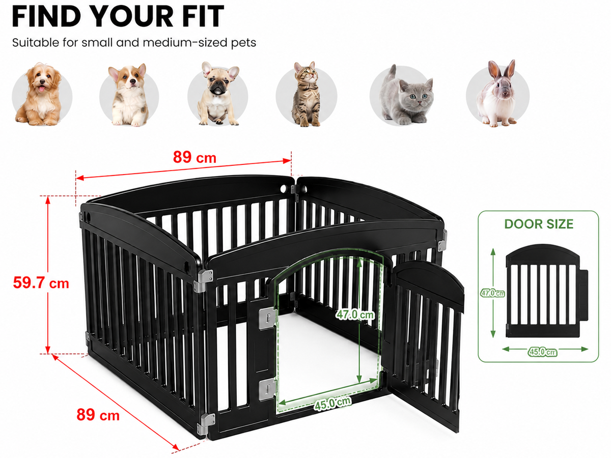Dog Playpen 4 Panel Portable Dog Playpen Indoor Outdoor Pet Enclosure