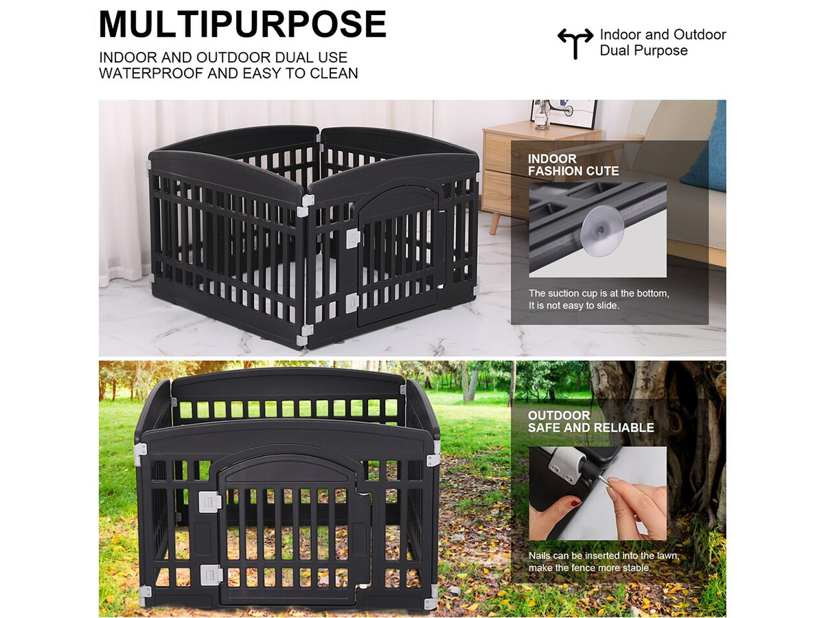 Dog Playpen 4 Panel Portable Dog Playpen Indoor Outdoor Pet Enclosure