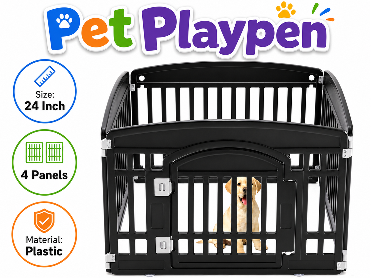 Dog Playpen 4 Panel Portable Dog Playpen Indoor Outdoor Pet Enclosure