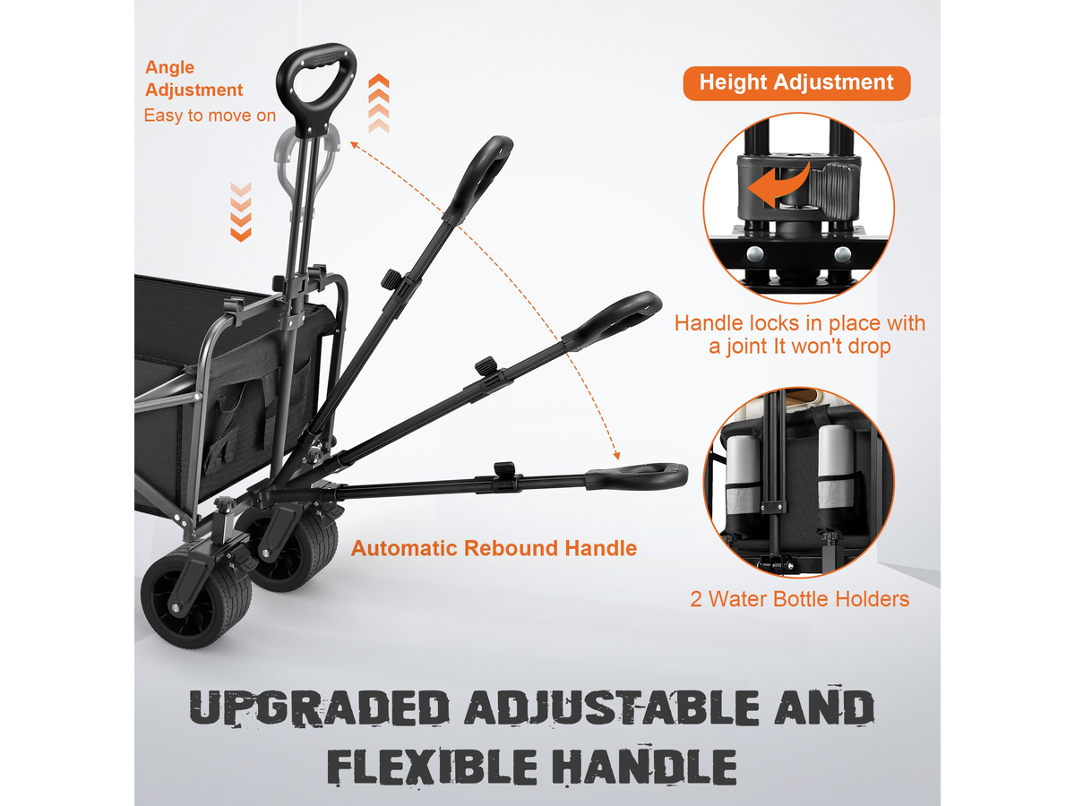 Folding Wagon Cart Garden Cart Heavy Duty Collapsible Utility Wagon 150L