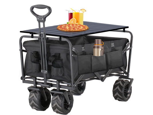 Folding Wagon Cart Garden Cart Heavy Duty Collapsible Utility Wagon 150L