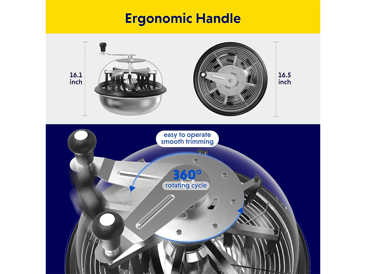 Bud Leaf Trimmer Manual Plant Bowl Trimmer 16 Inch Stainless Steel Trimming Machine