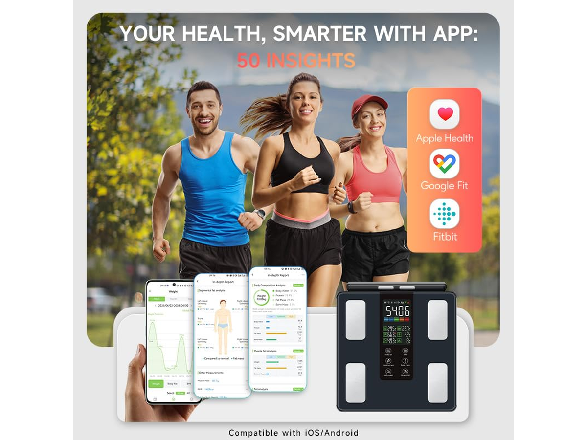 Bathroom Scales Bluetooth Body Fat Scale 8-Electrode Smart Body Composition Analyzer