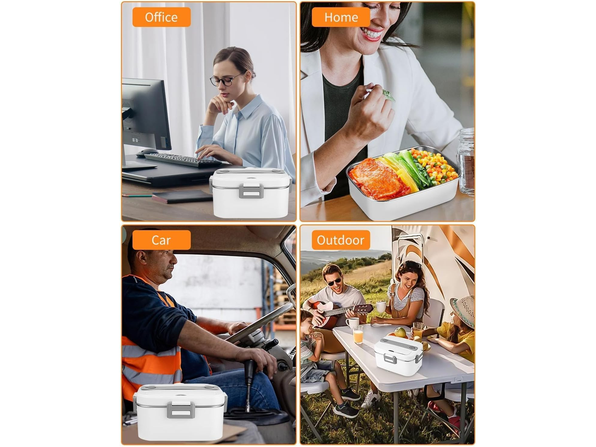 Electric Lunch Box Food Heater 3 in 1 Ultra Quick Heated Lunch Box for Car Truck Home Office