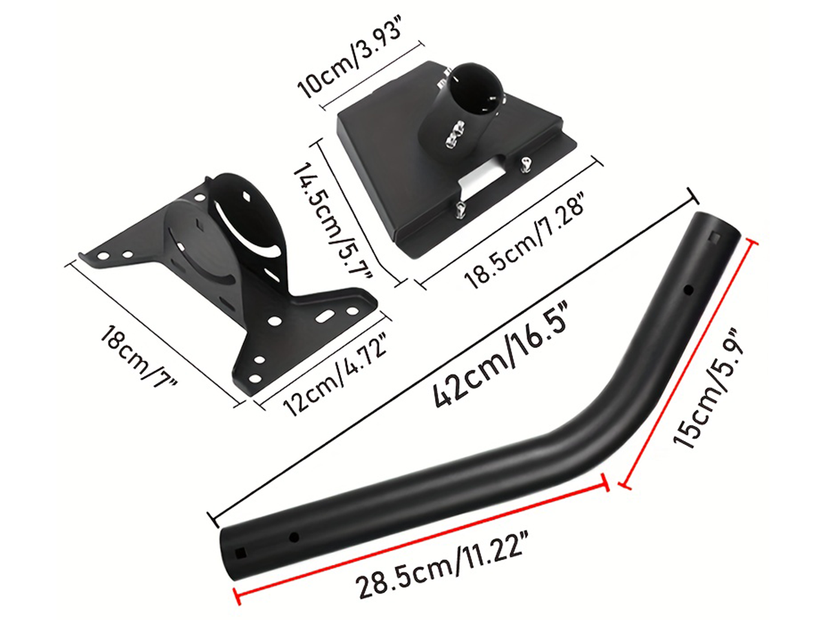 Starlink Gen 3 Mounting Kit Adjustable Long Wall Mount with Pipe Adapter for Starlink V3