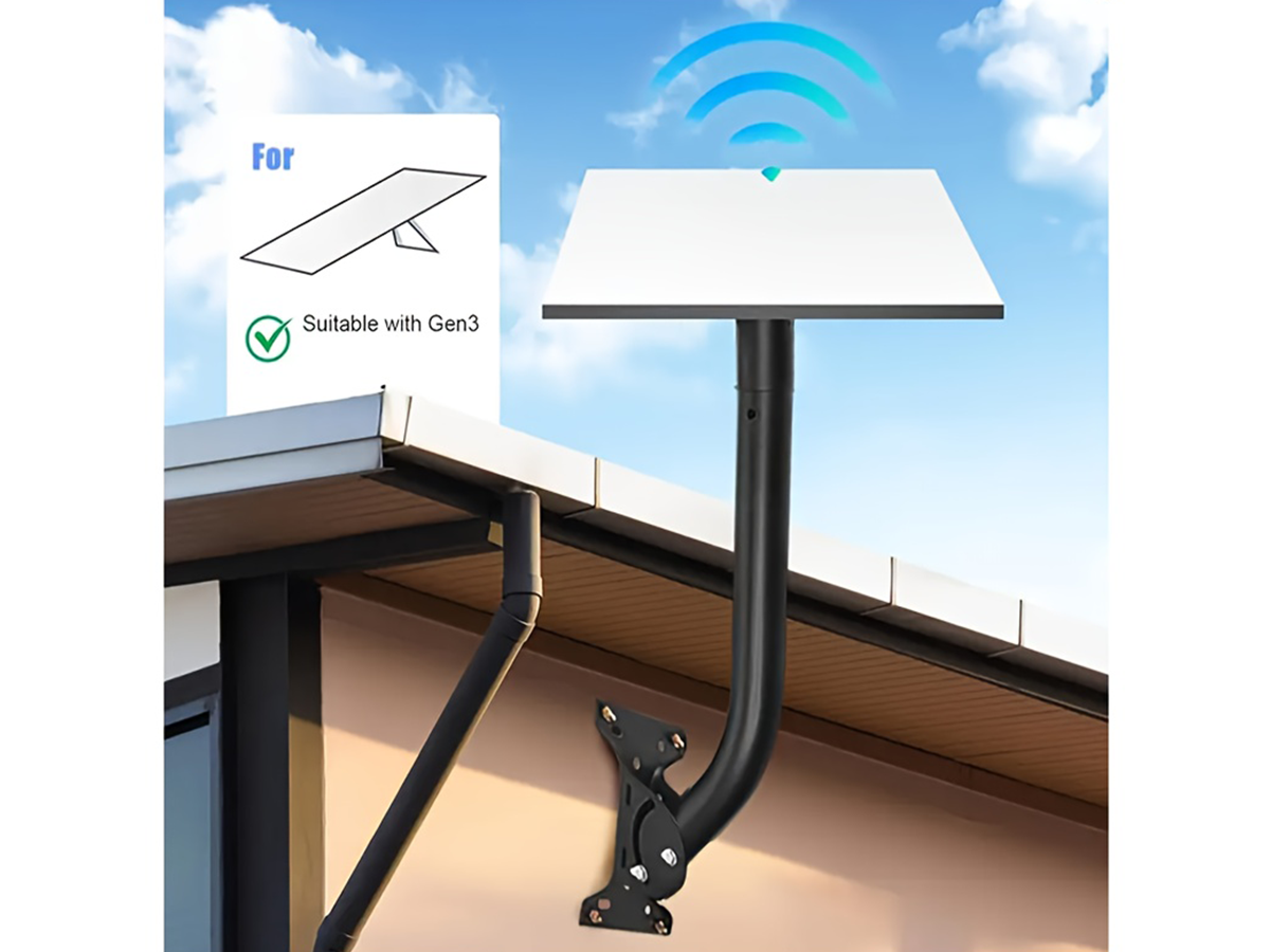 Starlink Gen 3 Mounting Kit Adjustable Long Wall Mount with Pipe Adapter for Starlink V3