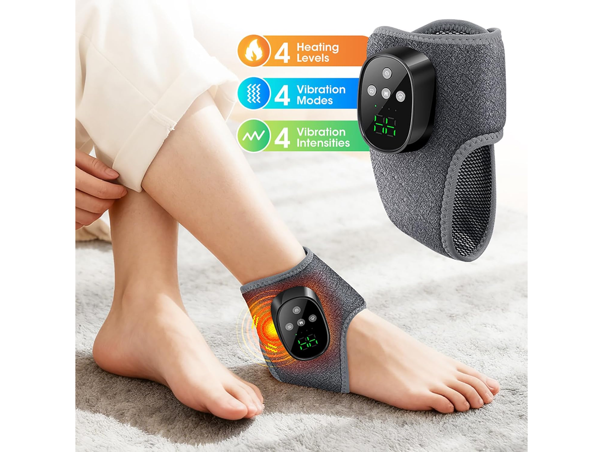 Foot Ankle Massager Wireless Heated Foot Ankle Wrap with Heat Vibration Therapy