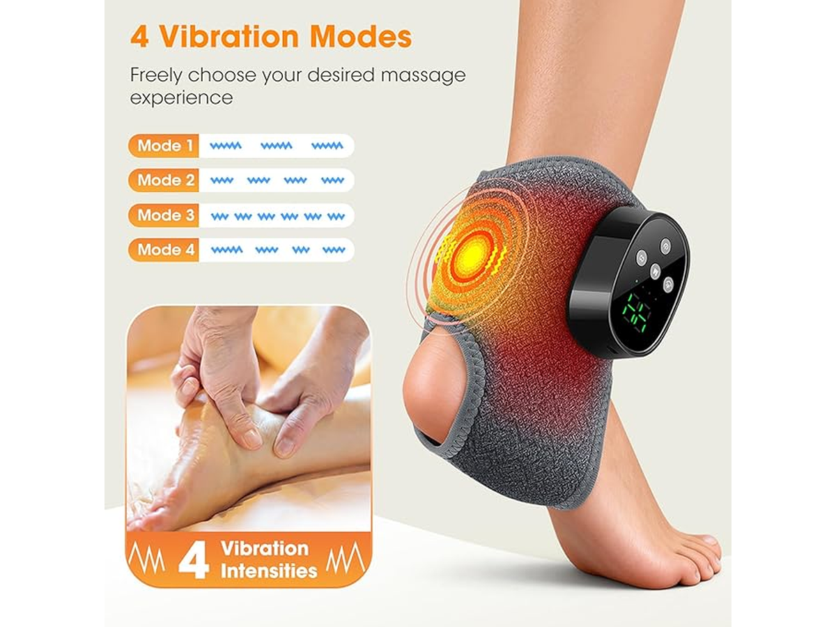 Foot Ankle Massager Wireless Heated Foot Ankle Wrap with Heat Vibration Therapy