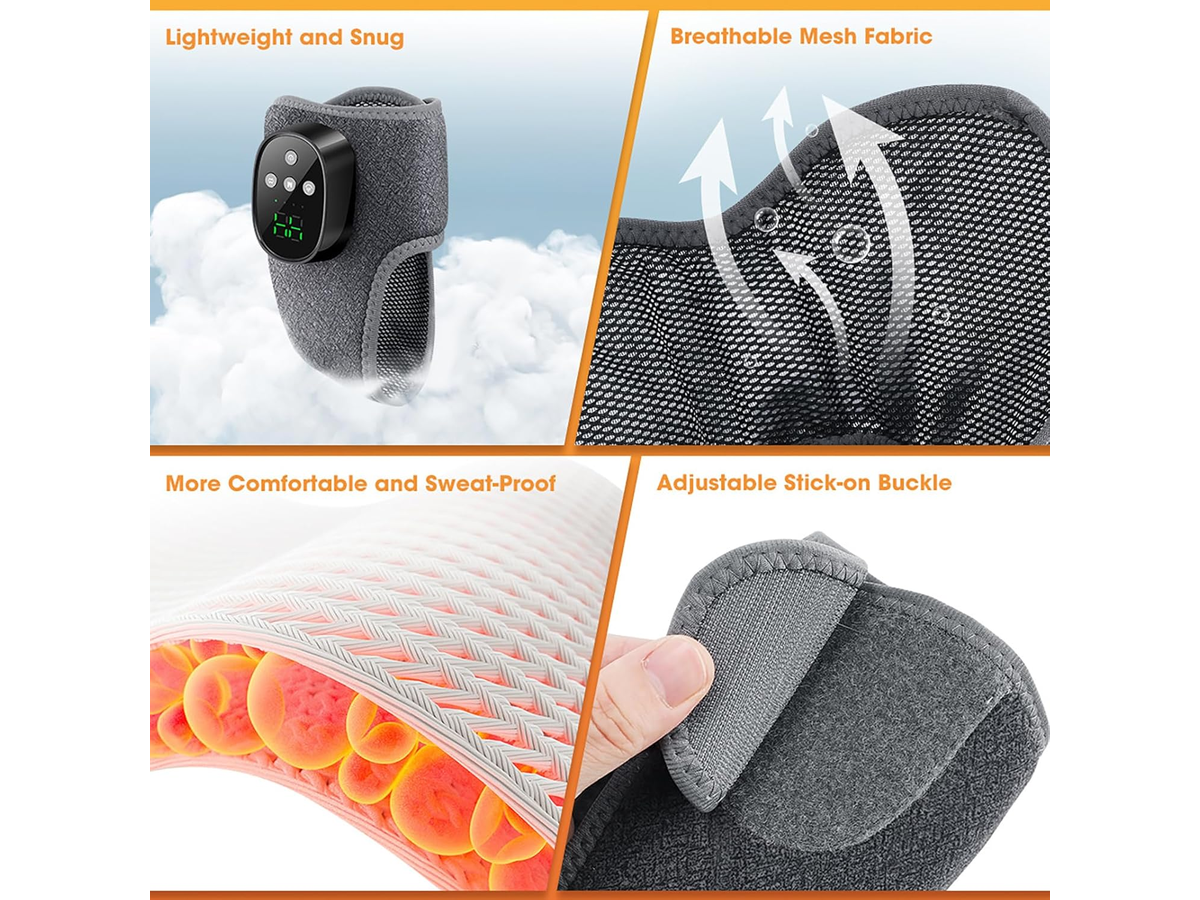 Foot Ankle Massager Wireless Heated Foot Ankle Wrap with Heat Vibration Therapy