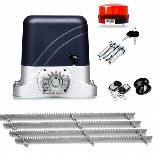 Automatic Sliding Gate Opener Kit with 4M Steel Rack