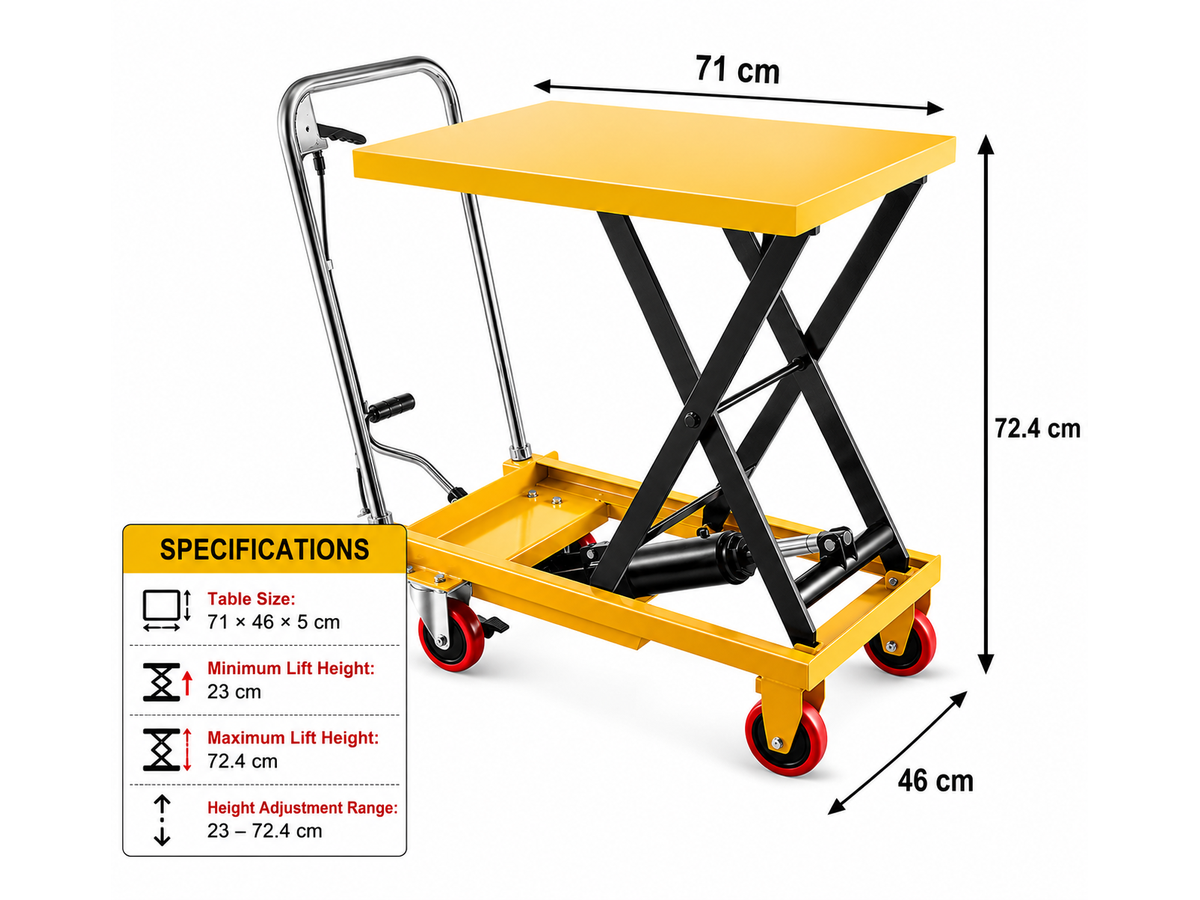 Hydraulic Scissor Lift Table Trolley Cart 150kg Capacity