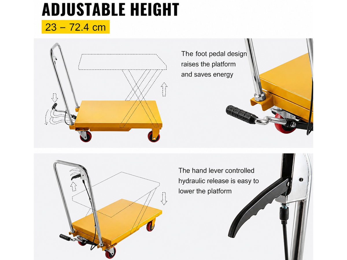 Hydraulic Scissor Lift Table Trolley Cart 150kg Capacity