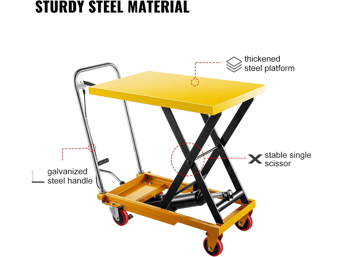 Hydraulic Scissor Lift Table Trolley Cart 150kg Capacity