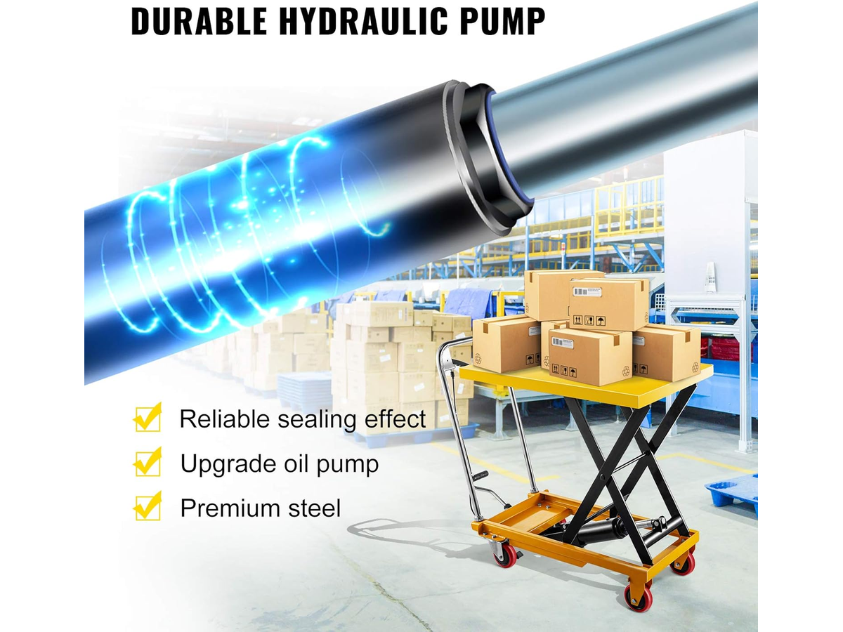 Hydraulic Scissor Lift Table Trolley Cart 150kg Capacity