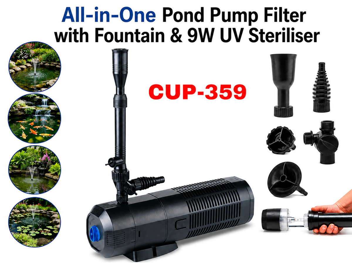 Pond Pump Filter with Fountain 9W UV Sterilizer CUP-359
