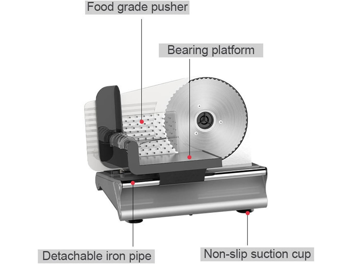 Electric Meat Slicer with 7.5" Stainless Steel Blade