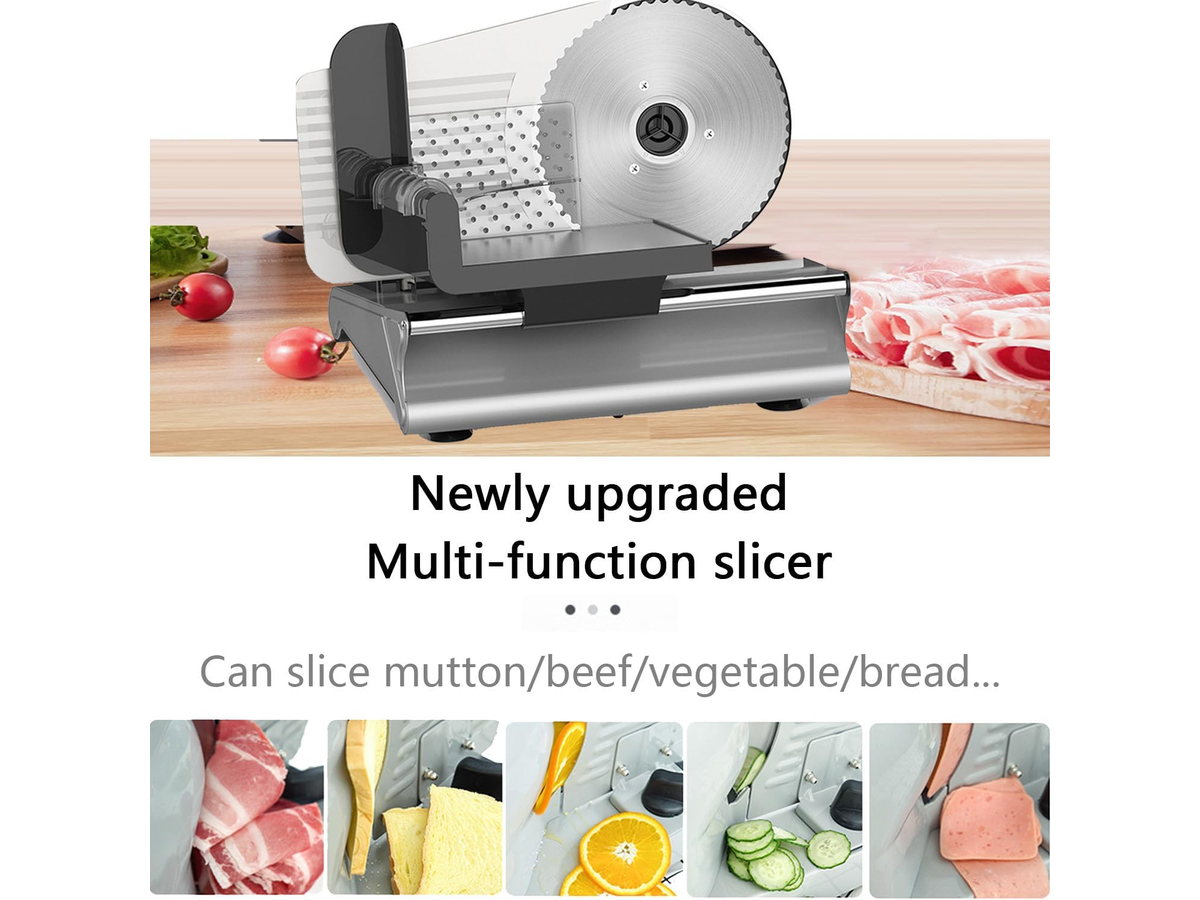 Electric Meat Slicer with 7.5" Stainless Steel Blade