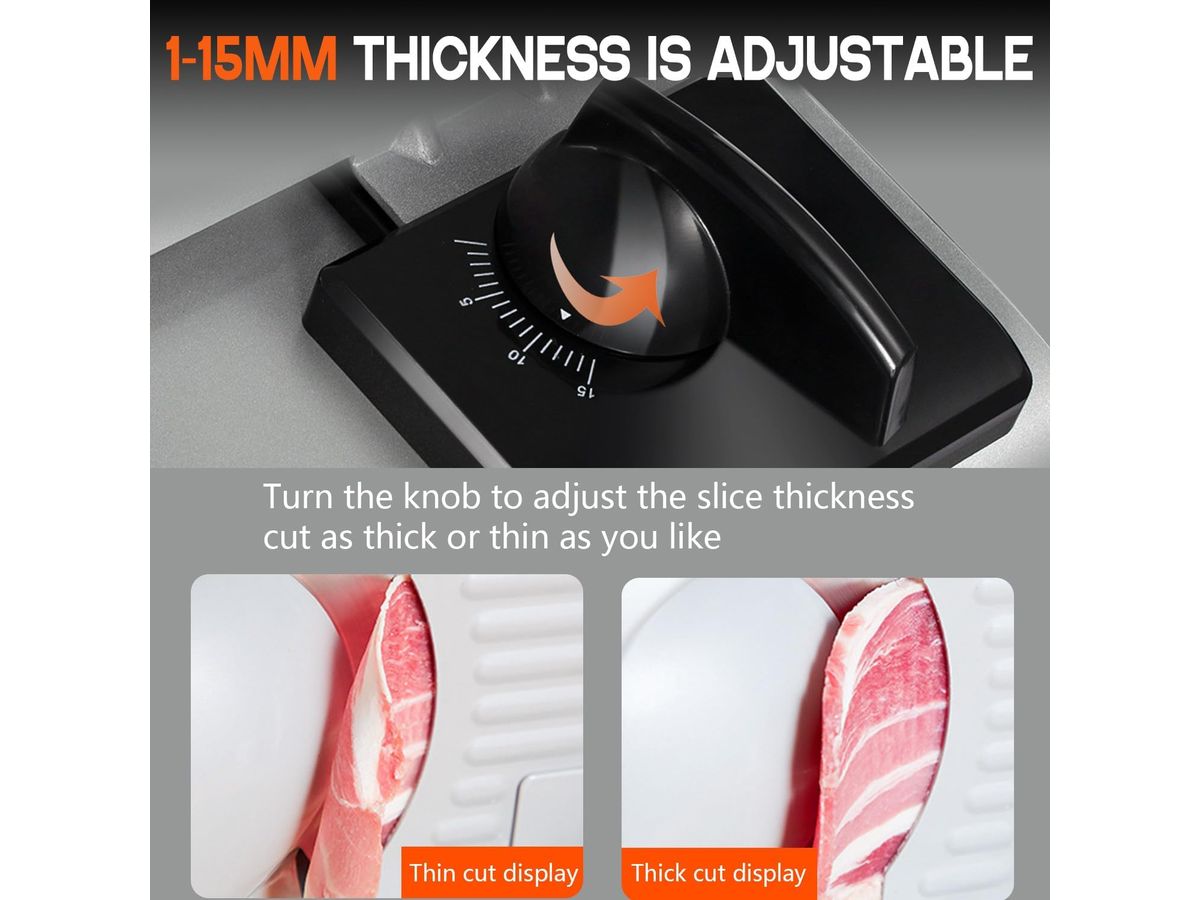 Electric Meat Slicer with 7.5" Stainless Steel Blade