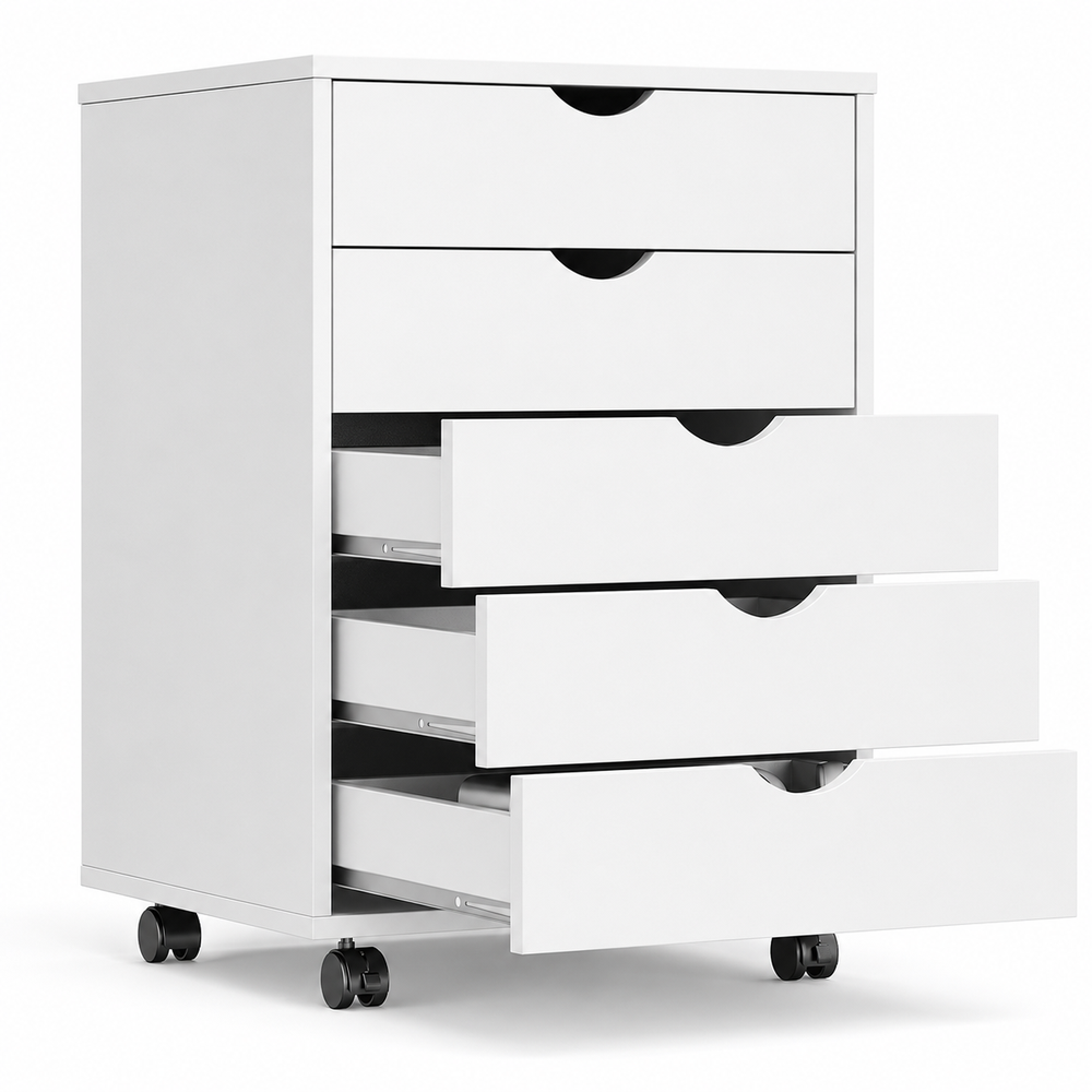 Rolling File Cabinet 5 Drawer Mobile Storage Cabinet with Printer Stand