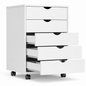 Rolling File Cabinet 5 Drawer Mobile Storage Cabinet with Printer Stand