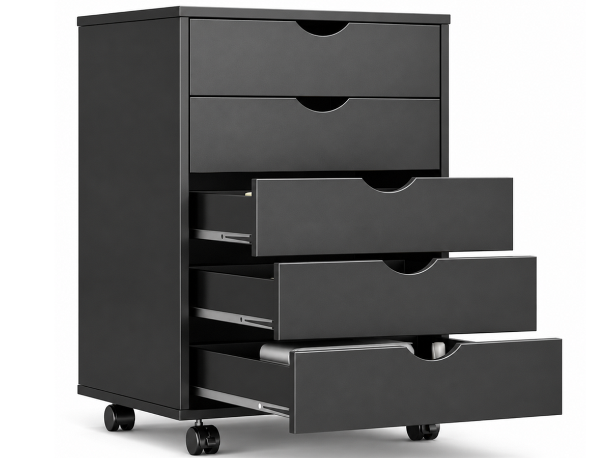 5 Drawer Rolling File Cabinet Mobile Storage Cabinet