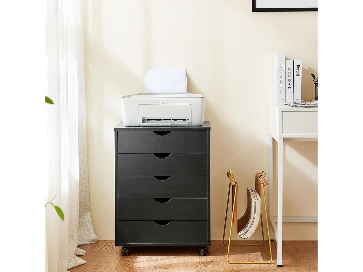 5 Drawer Rolling File Cabinet Mobile Storage Cabinet