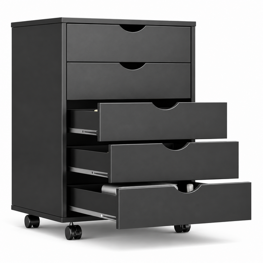 5 Drawer Rolling File Cabinet Mobile Storage Cabinet