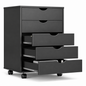 5 Drawer Rolling File Cabinet Mobile Storage Cabinet