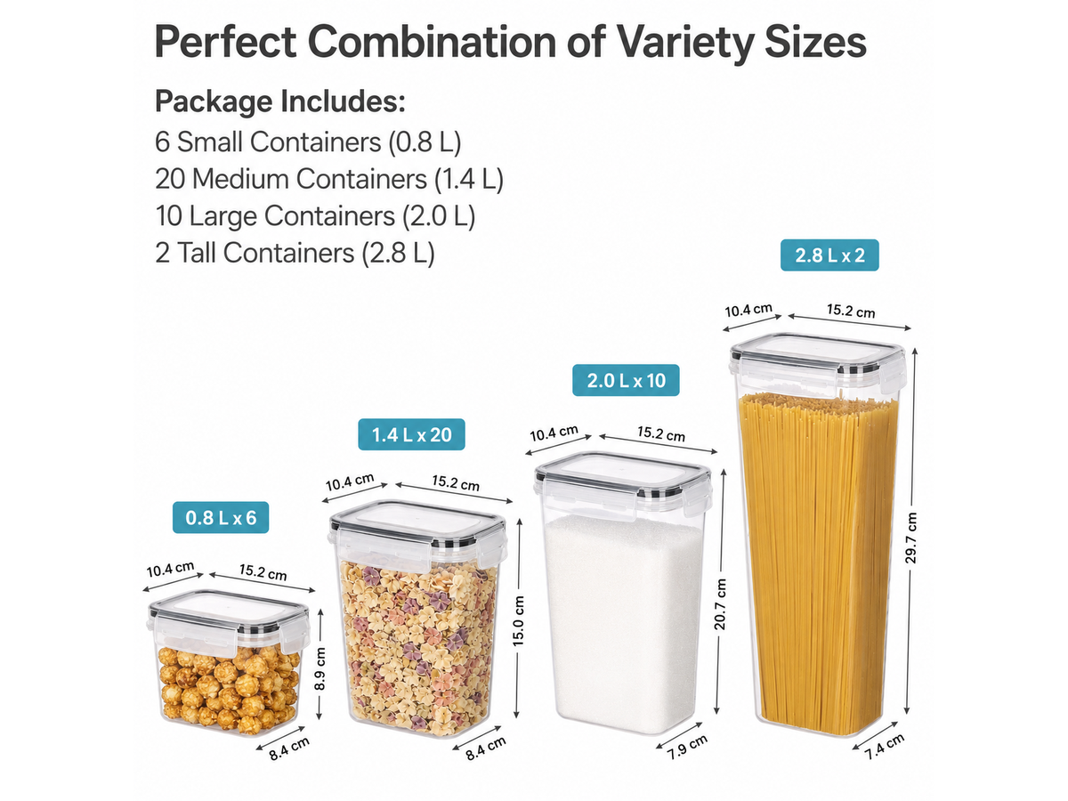 Food Storage Containers 38PCS Airtight Plastic Kitchen & Pantry Organization Canister Set