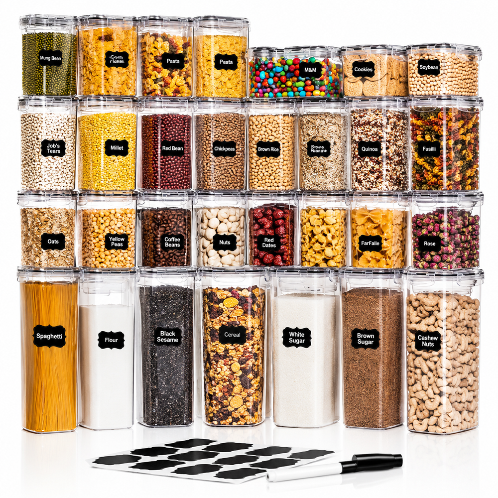 Food Storage Containers 38PCS Airtight Plastic Kitchen & Pantry Organization Canister Set