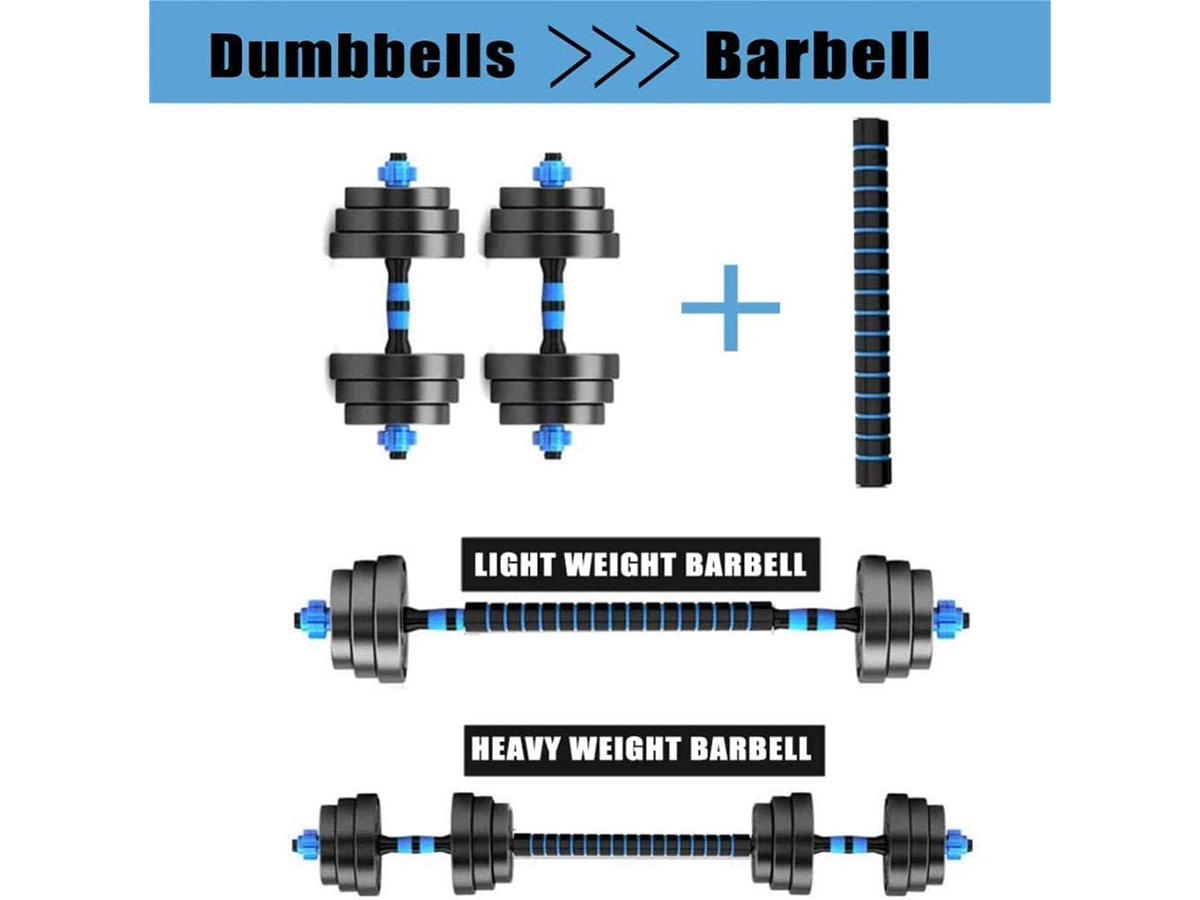 Adjustable Dumbbell Set 20kg Home Fitness Dumbbells with Connecting Rod