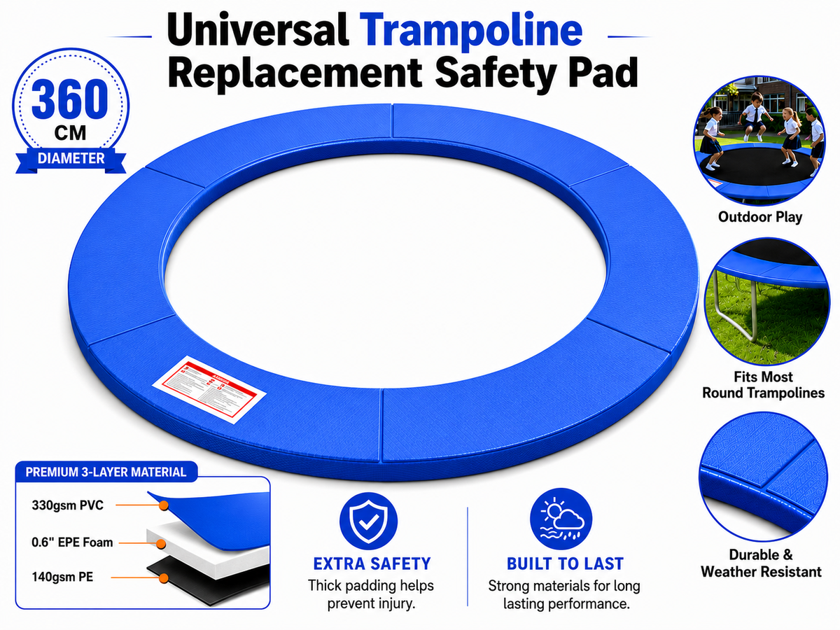 12ft Trampoline Safety Pad Universal Waterproof Replacement Spring Cover