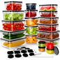 Food Storage Containers Set 50PCS Airtight Plastic Kitchen Storage Containers with Lids