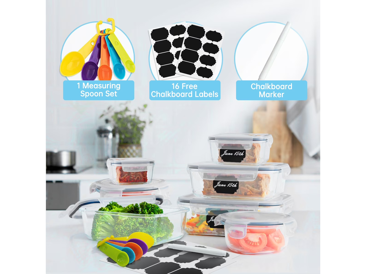 Food Storage Containers Set 24 Piece Airtight Kitchen Storage Containers with Lids
