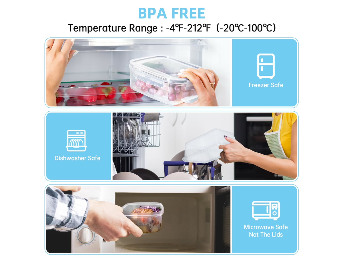 Food Storage Containers Set 24 Piece Airtight Kitchen Storage Containers with Lids